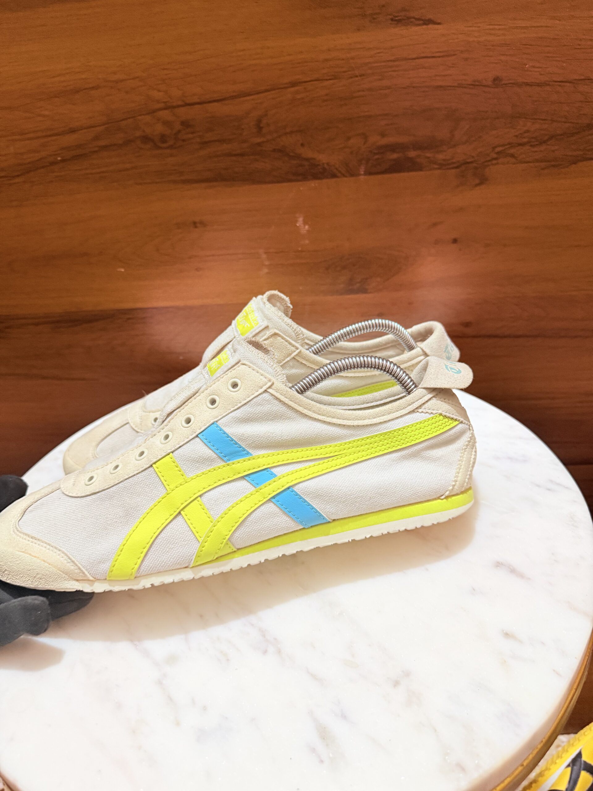 ONITSUKA TIGER SLIP-ON BEIGE NEON SNEAKERS - Image 2