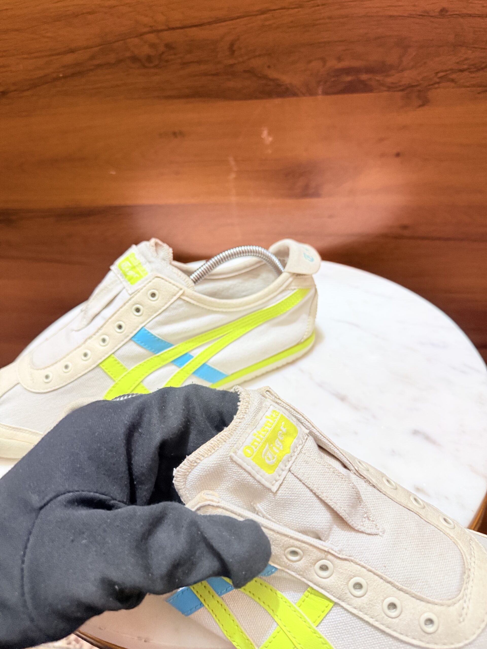 ONITSUKA TIGER SLIP-ON BEIGE NEON SNEAKERS - Image 3