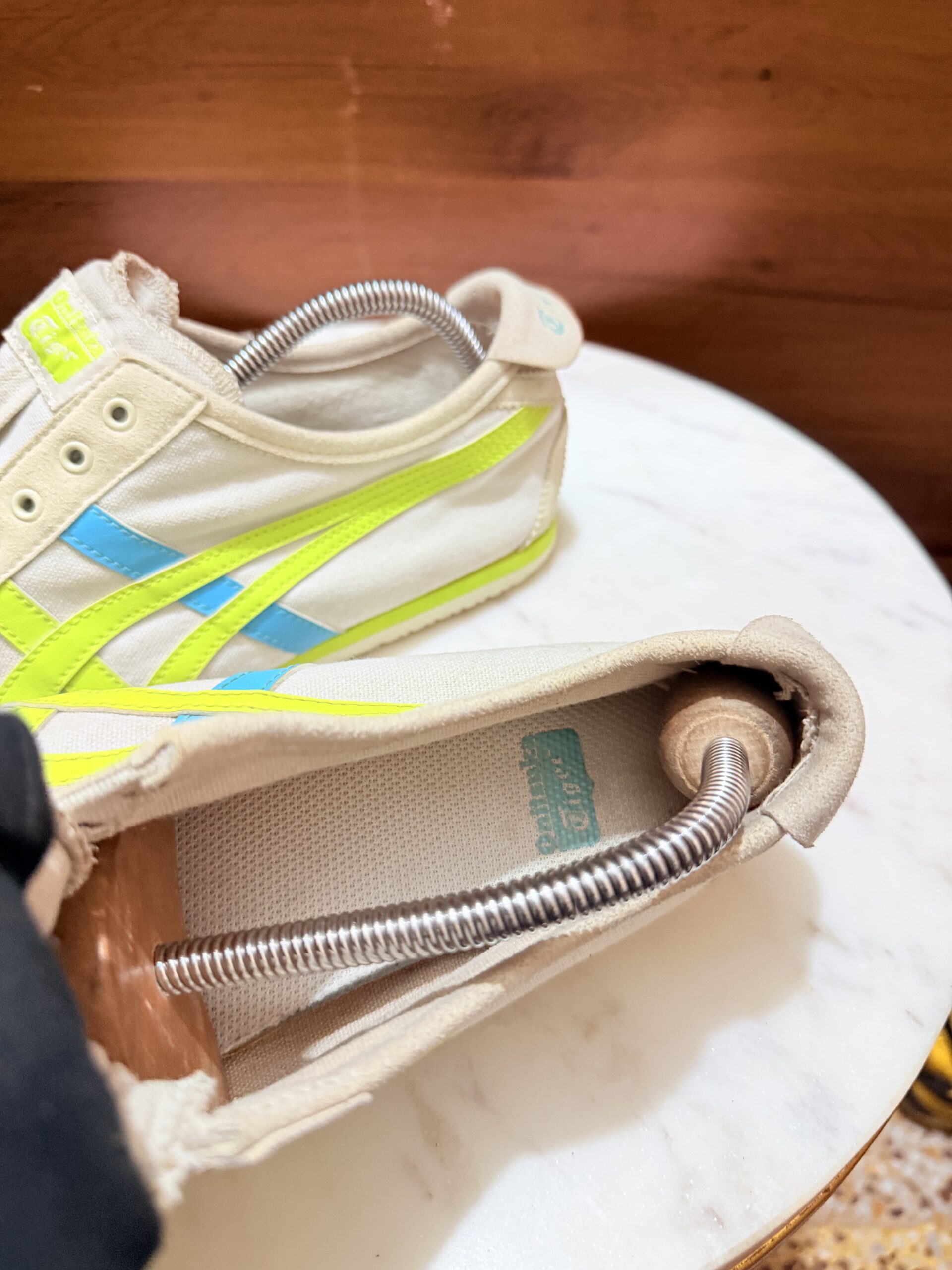 ONITSUKA TIGER SLIP-ON BEIGE NEON SNEAKERS - Image 5