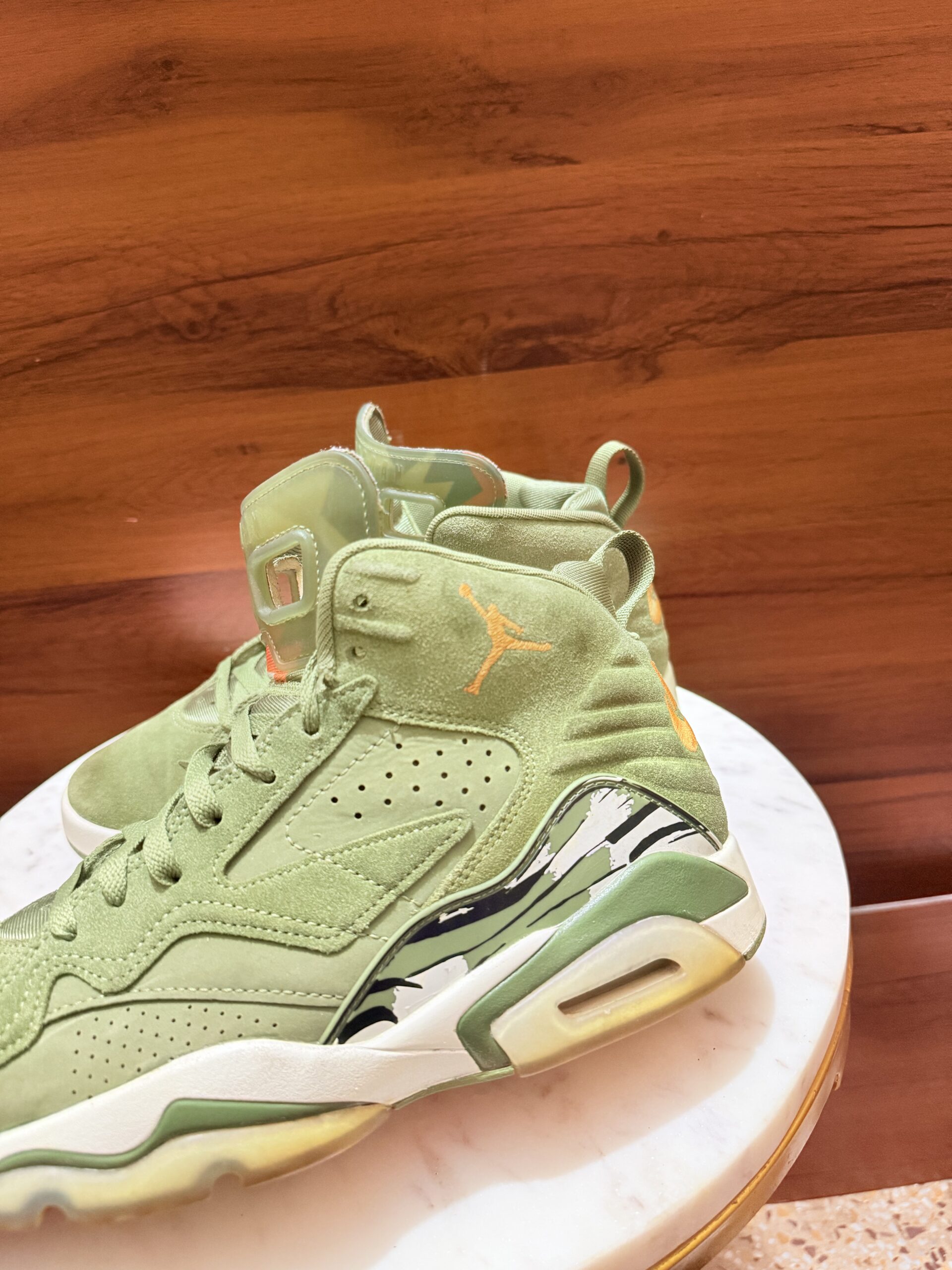 Jordan Jumpman MVP sneakers in a light olive green color - Image 2