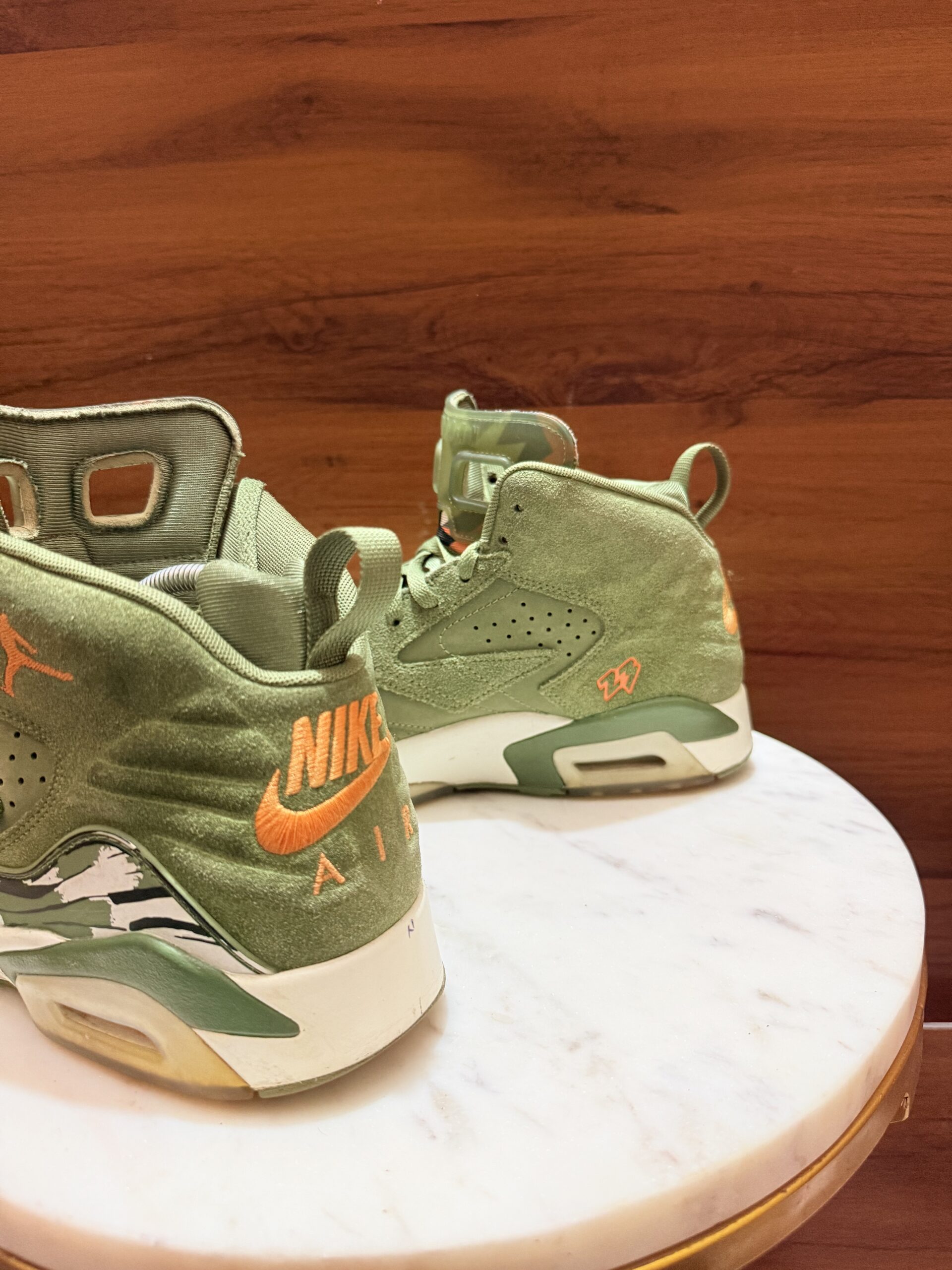 Jordan Jumpman MVP sneakers in a light olive green color - Image 3
