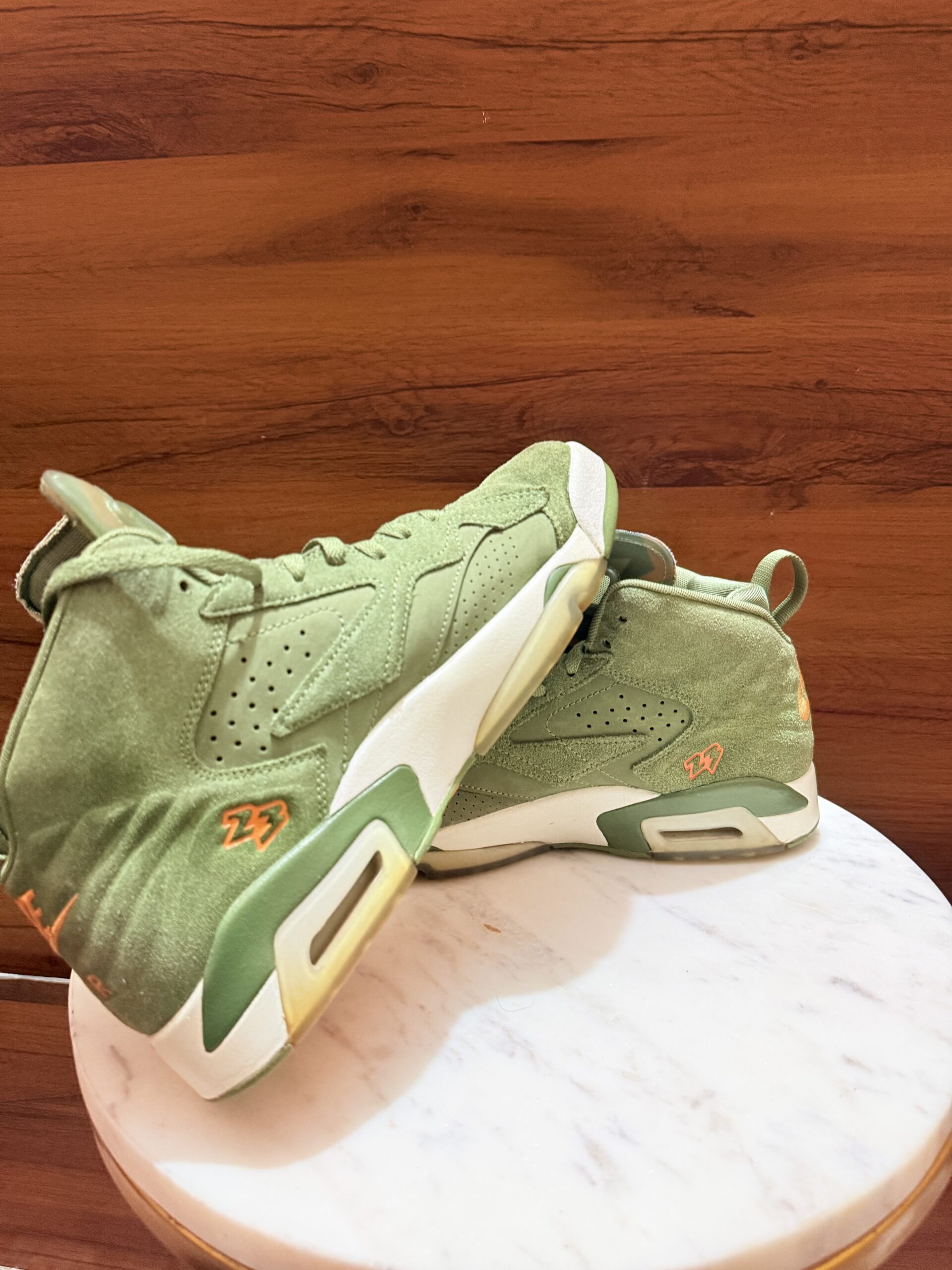 Jordan Jumpman MVP sneakers in a light olive green color - Image 4