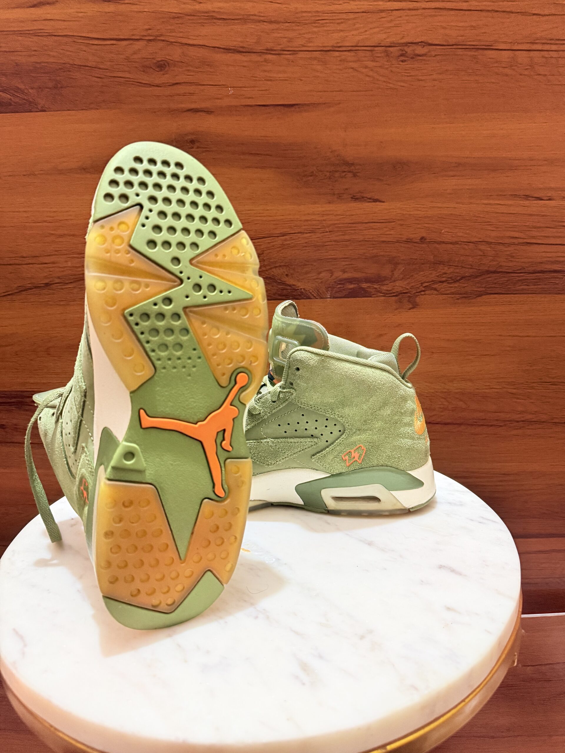 Jordan Jumpman MVP sneakers in a light olive green color - Image 5
