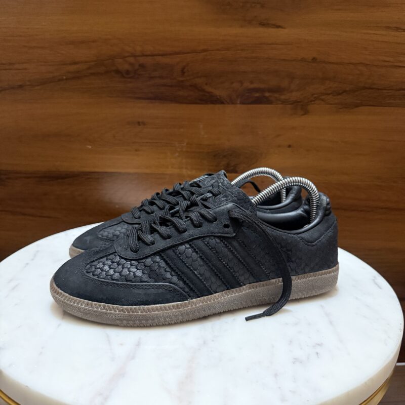 Adidas Samba Leather Sneakers – Black Snakeskin / Gum