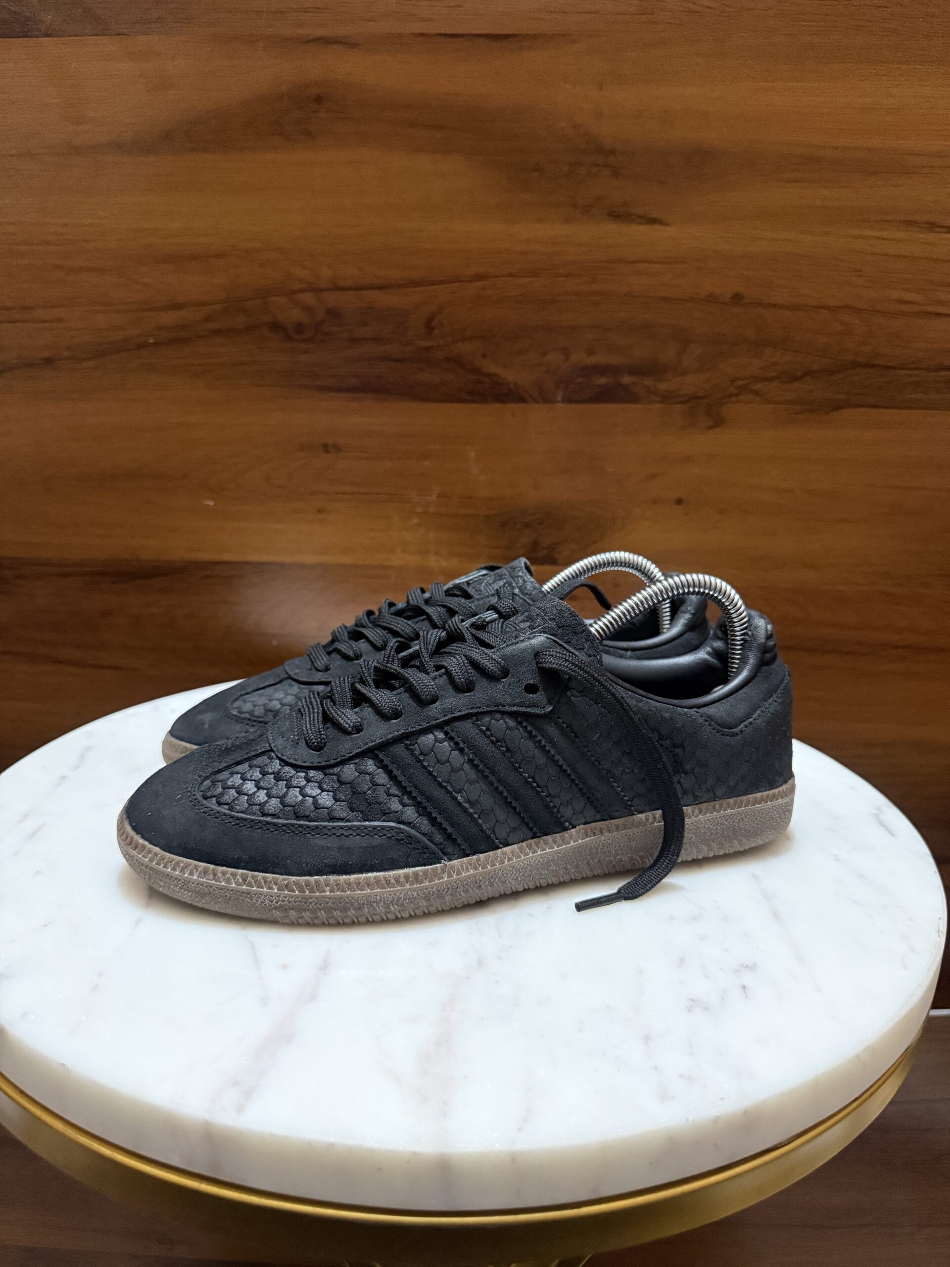 Adidas Samba Leather Sneakers – Black Snakeskin / Gum