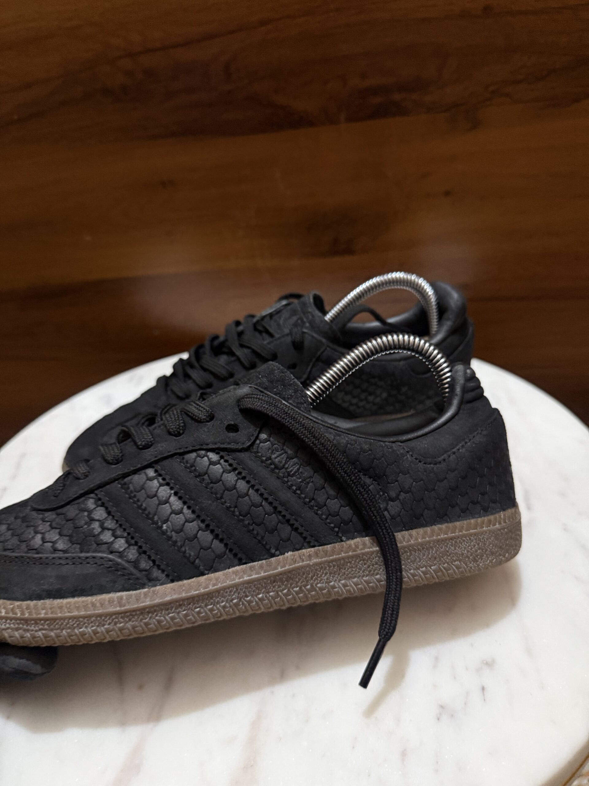 Adidas Samba Leather Sneakers – Black Snakeskin / Gum