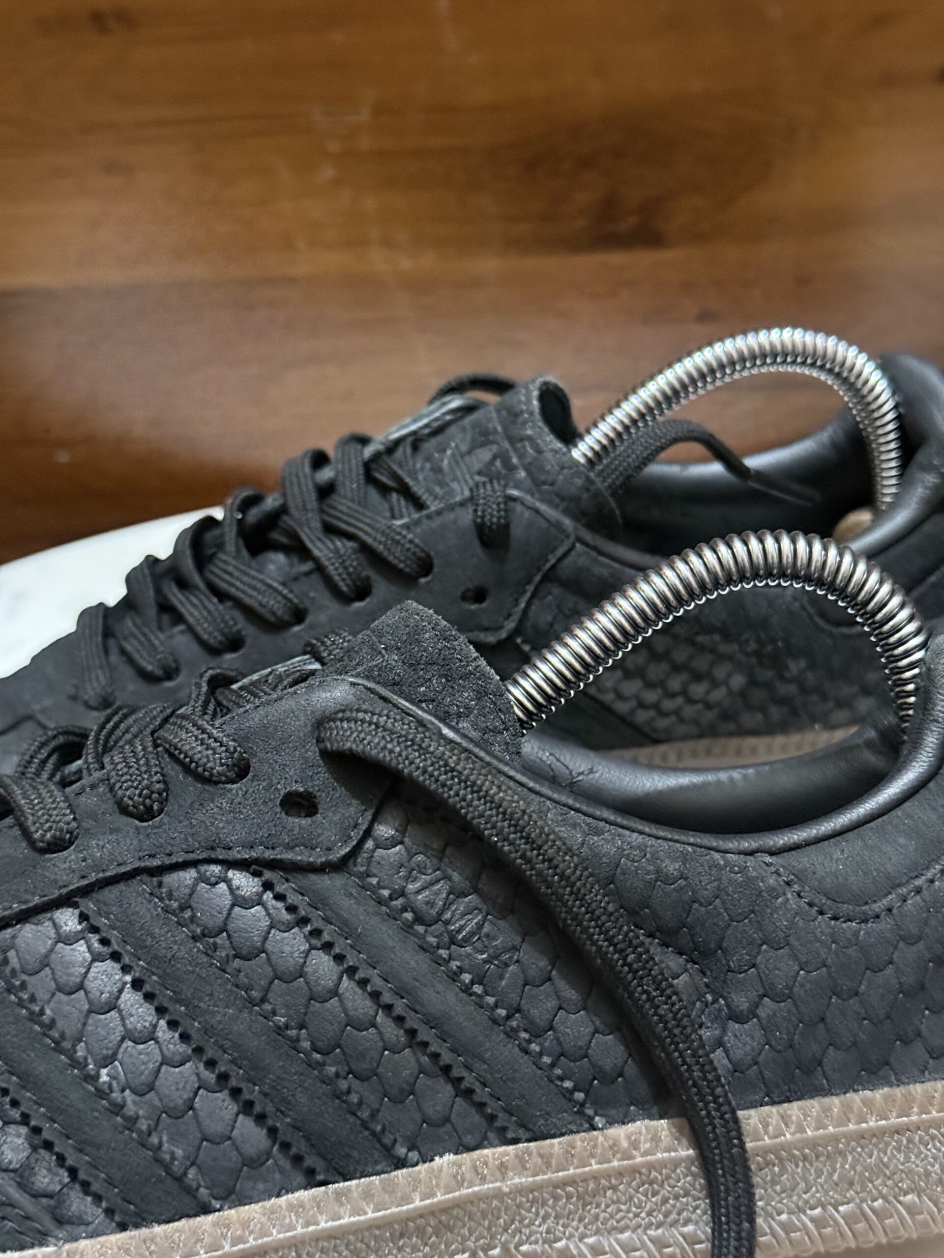 Adidas Samba Leather Sneakers – Black Snakeskin / Gum