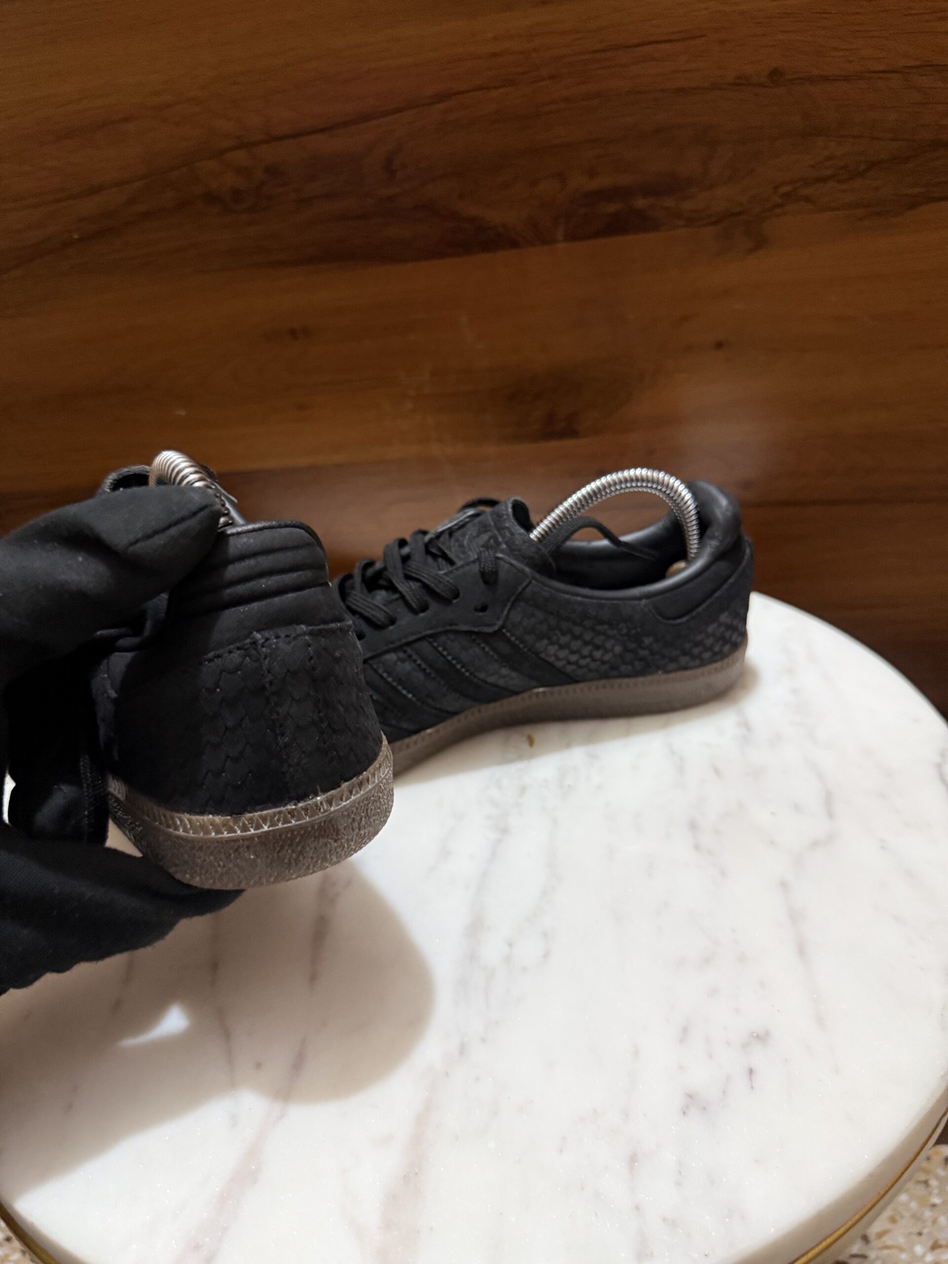 Adidas Samba Leather Sneakers – Black Snakeskin / Gum