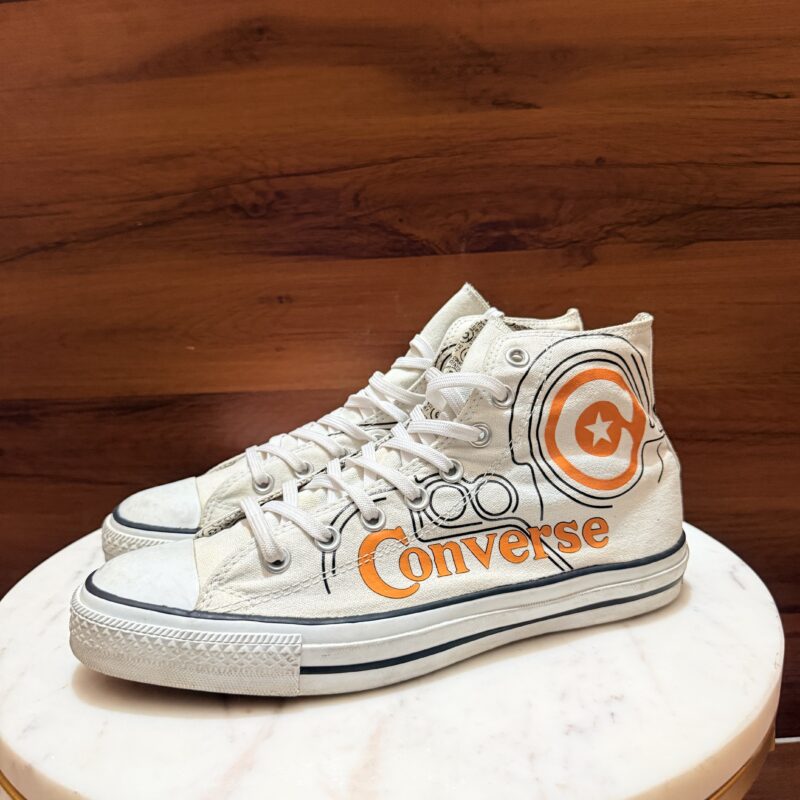 Converse Chuck Taylor All Star High Top Sneakers – Off-White / Orange Graphic