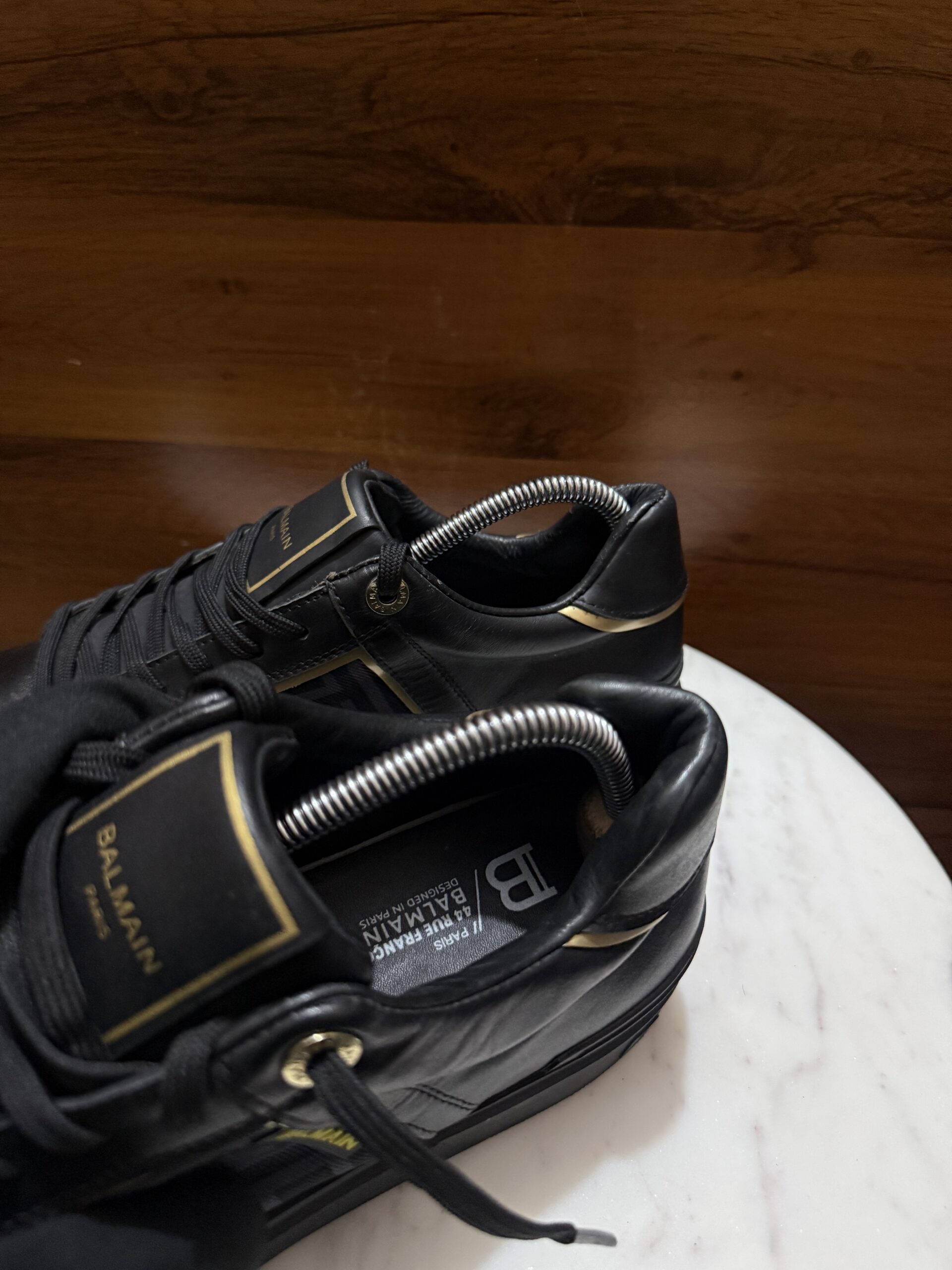 Balmain B-Court – Black Labyrinth Monogram Sneakers