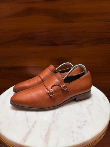 Rosso Brunello – Smooth Leather Double Monk Strap Shoes