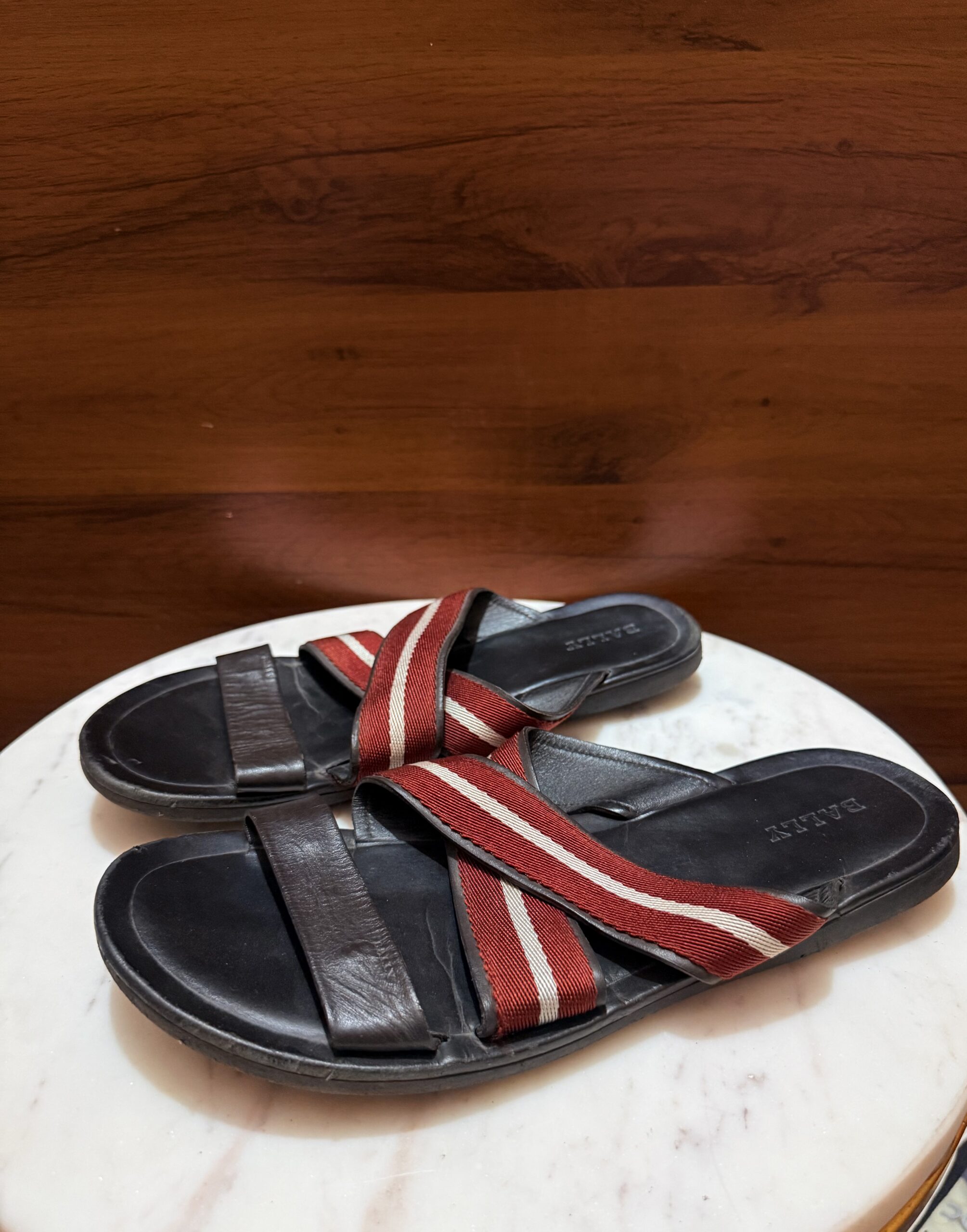Bally Switzerland – Bally Stripe Crossover Leather Sandals