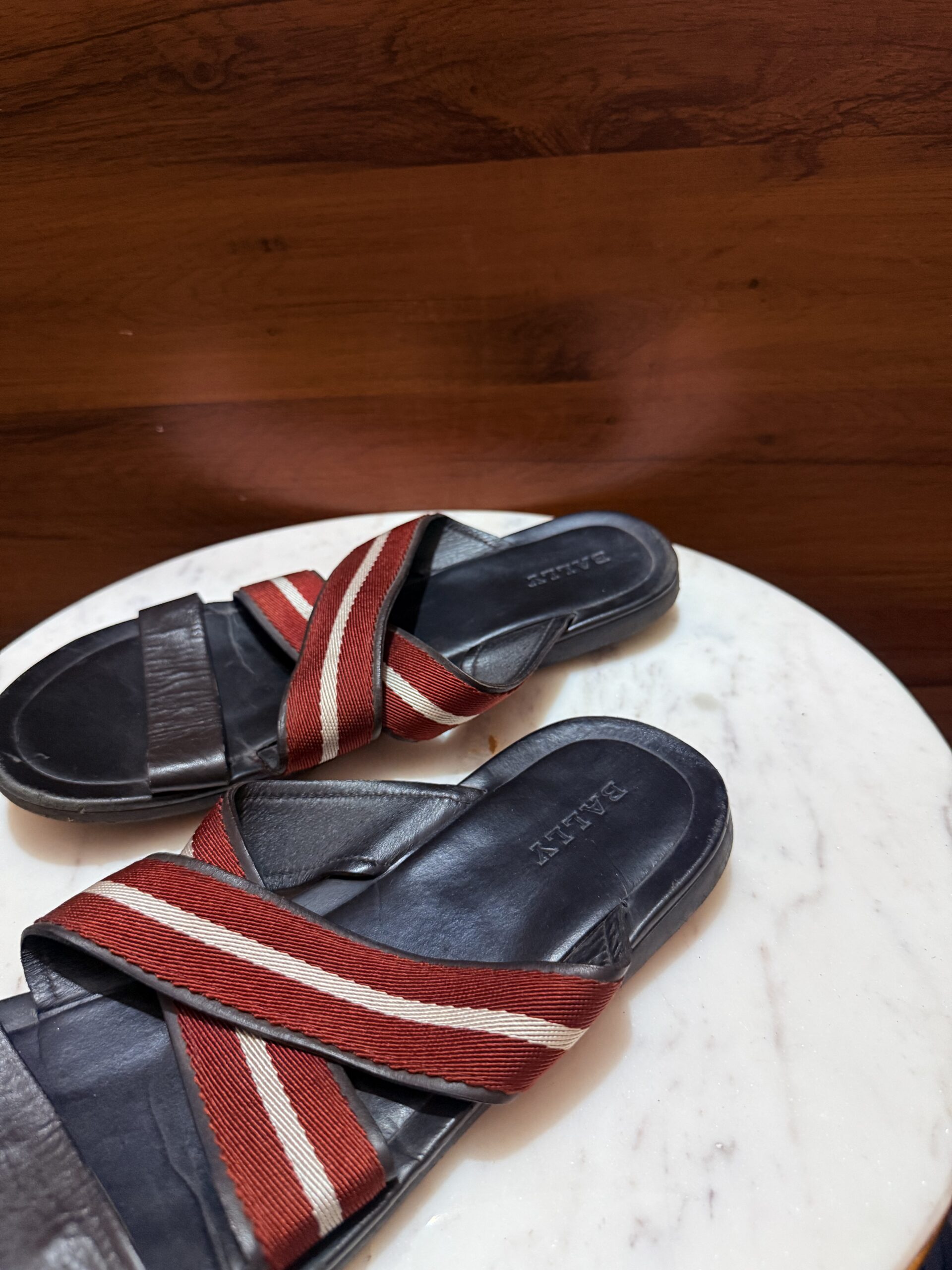 Bally Switzerland – Bally Stripe Crossover Leather Sandals