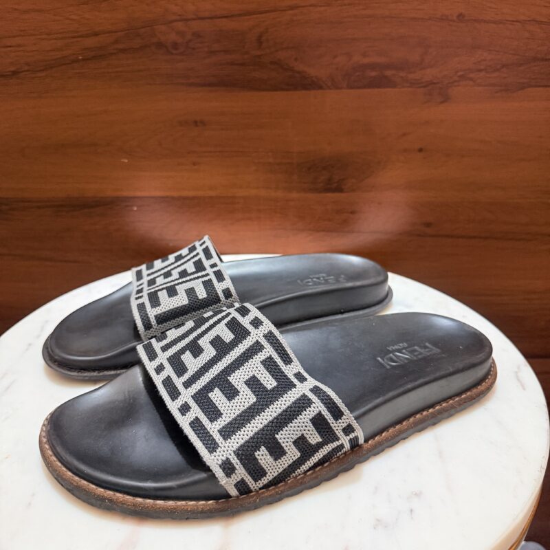 Fendi Roma – FF Monogram Jacquard Slide Sandals