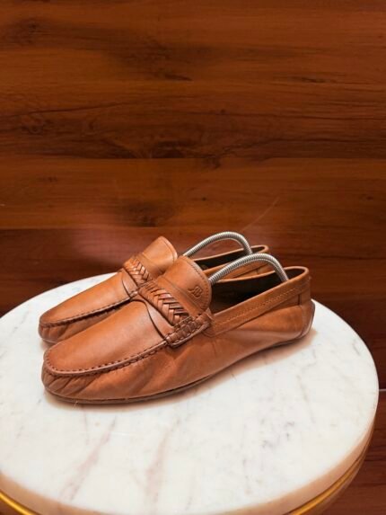 Rosso Brunello – Smooth Leather Braided Strap Driving Shoes