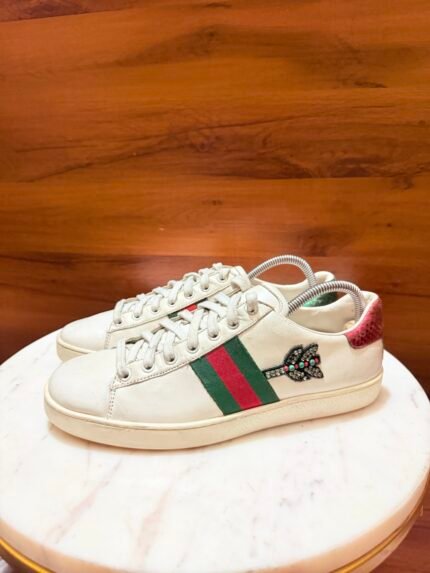 Gucci – Ace Embroidered Crystal Arrow Leather Low-Top Sneakers